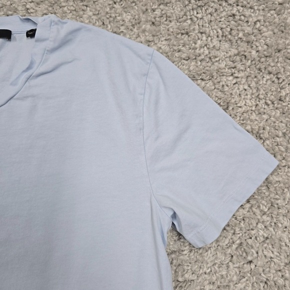 Vince Shirt Mens Medium Blue V-Neck Garment Dye Pullover Short‎ Sleeve Minimal - Picture 3 of 11